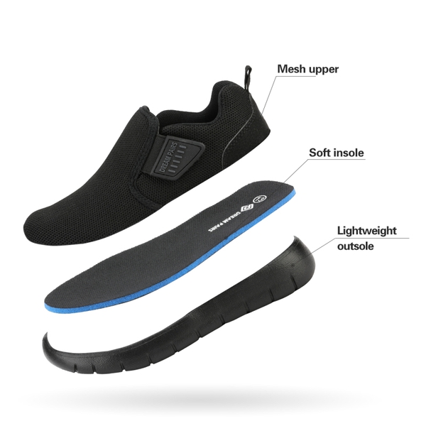 [EZ-Ons MightyMovers] Comfortable Kids Running Shoes - ALL BLACK - 4